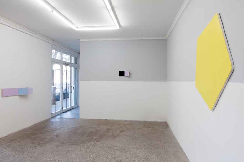 Paintingontopofitself, MOP, Sydney,curated By Tarn McLean, Wallpainting Olivier Mosset, Yellow Monochrome Kyle Jenkins, Peter Holm